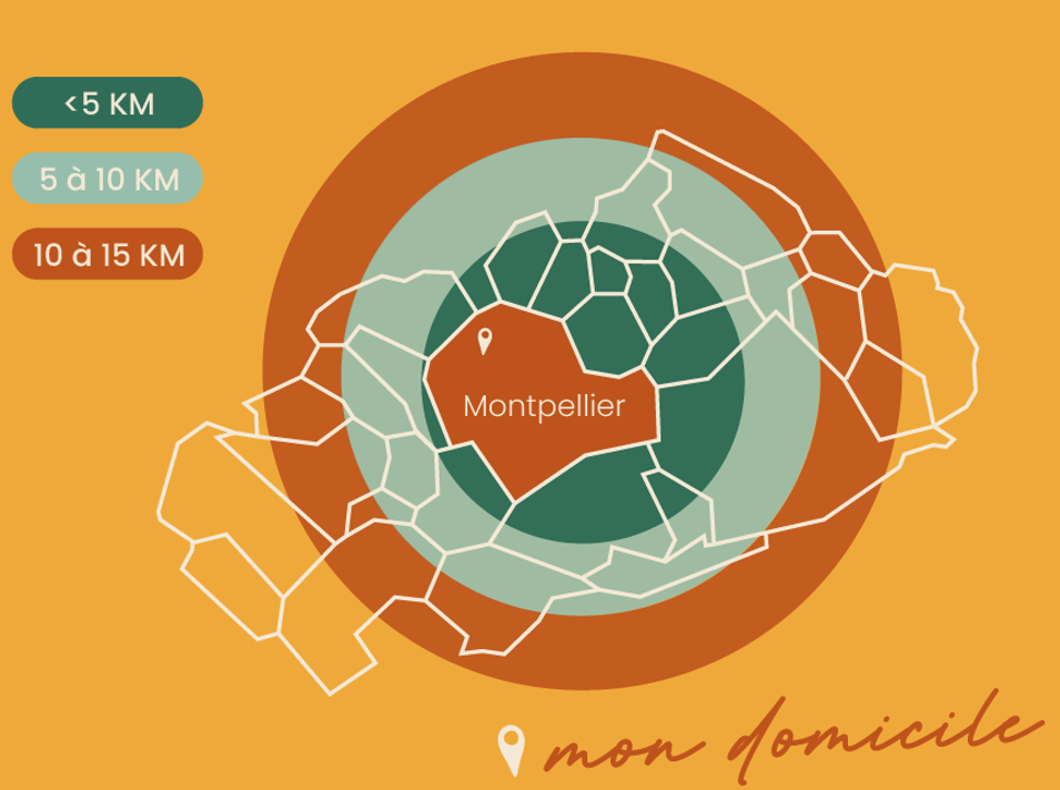 Carte de Montpellier et ses alentours