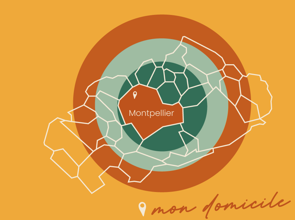Carte de Montpellier et ses alentours